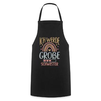 Big Sister Rainbow Sibling Baby - Cooking Apron - black - Front - AI Model Male 185 dark (185cm)