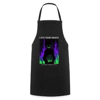 Vaporwave Phonk Anime Horror Snack Creepy Grin - Cooking Apron - black - Front - AI Model Male 185 dark (185cm)
