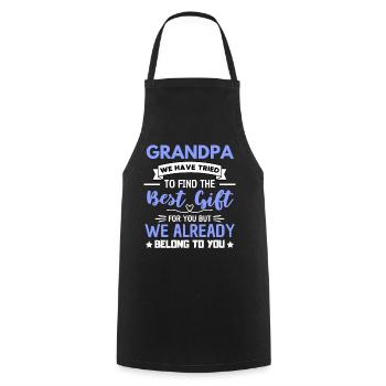 Citation d'amour de la famille grand-père - Tablier de cuisine - noir - Devant - AI Model Male 185 dark (185cm)