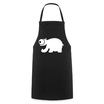 Funny hippo - Cooking Apron - black - Front - AI Model Male 185 dark (185cm)