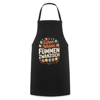 Already Widda Fümmen Zwanzisch 50th birthday - Cooking Apron - black - Front - AI Model Male 185 dark (185cm)