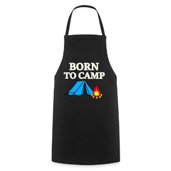 Born To Camp - Cooking Apron - black - Front - AI Model Male 185 dark (185cm)