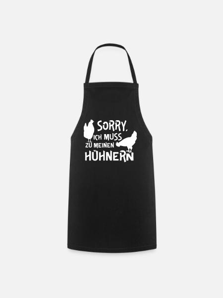 Humorvolles Hühner-Design mit Text - Kochschürze - Schwarz