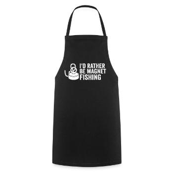 Neodymium Magnet Fishing Magnetic Fisher - Cooking Apron - black - Front - AI Model Male 185 dark (185cm)