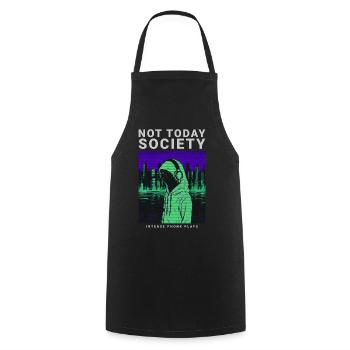Not Today Society Phonk Music Aesthetic Edgy - Cooking Apron - black - Front - AI Model Male 185 dark (185cm)