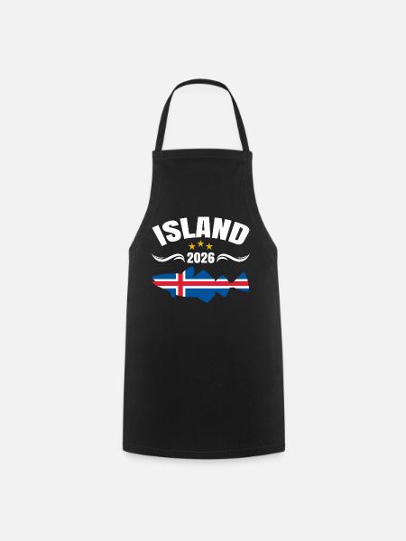 Angelurlaub Island 2026 - Kochschürze - Schwarz