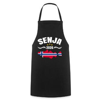 Voyage de pêche à Senja en Norvège 2026 (Garantie du prix le plus bas) - Tablier de cuisine - noir - Devant - AI Model Male 185 dark (185cm)