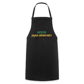 Surprise Happy Birthday - Cooking Apron - black - Front - AI Model Male 185 dark (185cm)
