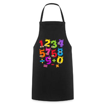 Motif Monstre Numérique Vibrant du Jour des Nombres - Tablier de cuisine - noir - Devant - AI Model Male 185 dark (185cm)