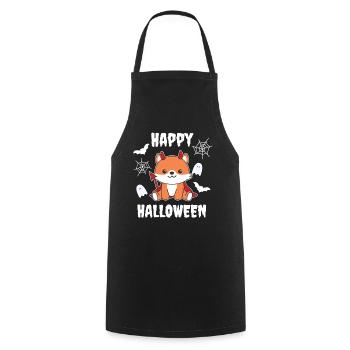 Fox Happy Halloween Devil Costume - Cooking Apron - black - Front - AI Model Male 185 dark (185cm)