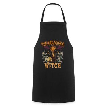 Caregiver, Elderly Care, The Caregiver Witch - Cooking Apron - black - Front - AI Model Male 185 dark (185cm)