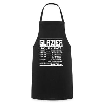 Glazier Hourly Rate Funny Glass Work Pricing Chart - Cooking Apron - black - Front - AI Model Male 185 dark (185cm)