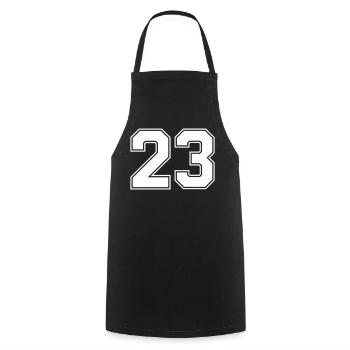 Geometric Number Design 23 - Cooking Apron - black - Front - AI Model Male 185 dark (185cm)