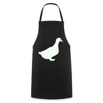 Elegante Gans Silhouette auf Vintage Hintergrund - Kochschürze - Schwarz - Vorne - AI Model Male 185 dark (185cm)
