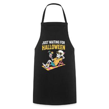 Summer Halloween Waiting For Halloween Skeleton - Cooking Apron - black - Front - AI Model Male 185 dark (185cm)