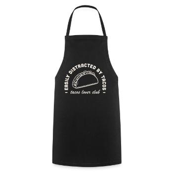 Amateur de tacos drôle cuisine mexicaine blagues humour latino - Tablier de cuisine - noir - Devant - AI Model Male 185 dark (185cm)