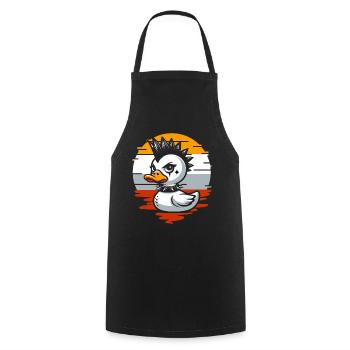 Punk Ducks Illustration - Tablier de cuisine - noir - Devant - AI Model Male 185 dark (185cm)