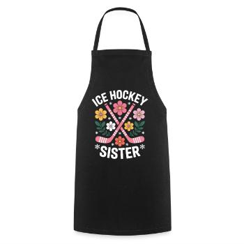 Eishockey Spruch Schwester Eishockey Geschenk - Cooking Apron - black - Front - AI Model Male 185 dark (185cm)