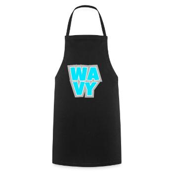 WAVY - relaxed, cool and always in the flow. - Cooking Apron - black - Front - AI Model Male 185 dark (185cm)