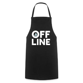 Hors ligne – Citation sur la voile, la mer et la liberté - Tablier de cuisine - noir - Devant - AI Model Male 185 dark (185cm)