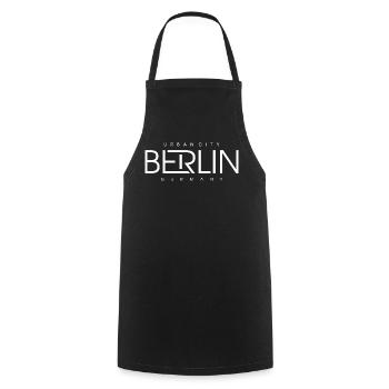 Berlin Skyline Silhouette Deutschland - Kochschürze - Schwarz - Vorne - AI Model Male 185 dark (185cm)