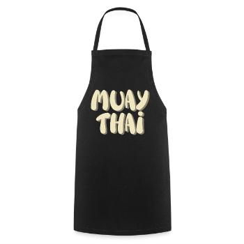 Muay Thai - Kochschürze - Schwarz - Vorne - AI Model Male 185 dark (185cm)