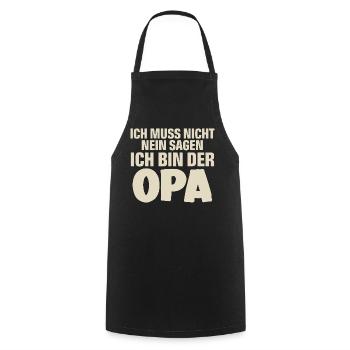 Grandfather - Cooking Apron - black - Front - AI Model Male 185 dark (185cm)
