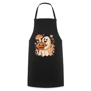 pumpkin flowers autumn forest nature Halloween - Cooking Apron - black - Front - AI Model Male 185 dark (185cm)