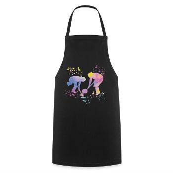 Curler Winter Sports Curling - Cooking Apron - black - Front - AI Model Male 185 dark (185cm)