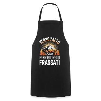 Verso L Alto Saint Pier Giorgio Frassati - Kochschürze - Schwarz - Vorne - AI Model Male 185 dark (185cm)