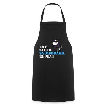 Eat Sleep Snowboard Répéter - Tablier de cuisine - noir - Devant - AI Model Male 185 dark (185cm)