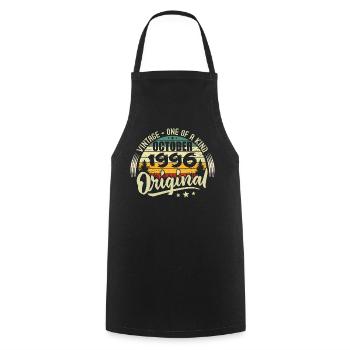 October 1996 Birthday Gift - Cooking Apron - black - Front - AI Model Male 185 dark (185cm)