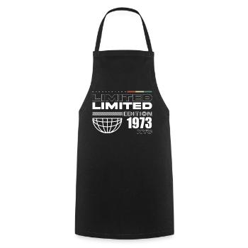 1973 Birthday Gift - Vintage 1973, 52nd Birth - Cooking Apron - black - Front - AI Model Male 185 dark (185cm)