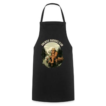 Pêche, Pêcheur, Pêcheur, Pêche, Bigfoot, Alien - Tablier de cuisine - noir - Devant - AI Model Male 185 dark (185cm)