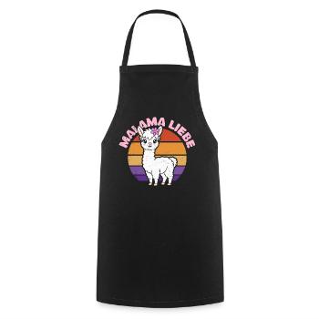 Soon to be Mom MALAMA LOVE Retro Funny - Cooking Apron - black - Front - AI Model Male 185 dark (185cm)