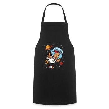 Poulet Poulets Galaxie Univers Astronaute - Tablier de cuisine - noir - Devant - AI Model Male 185 dark (185cm)