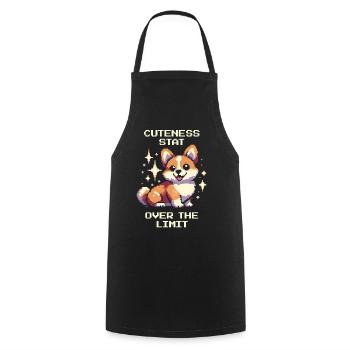 Valeur de gentillesse : au-delà de la limite | Humour Corgi - Tablier de cuisine - noir - Devant - AI Model Male 185 dark (185cm)