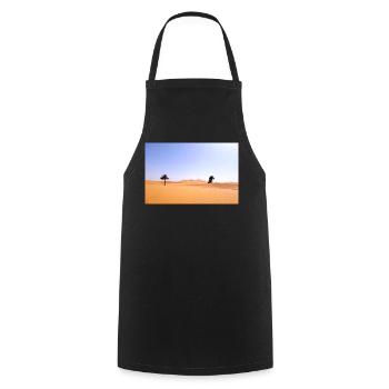 Palmiers Solaires en Désert Doré - Tablier de cuisine - noir - Devant - AI Model Male 185 dark (185cm)