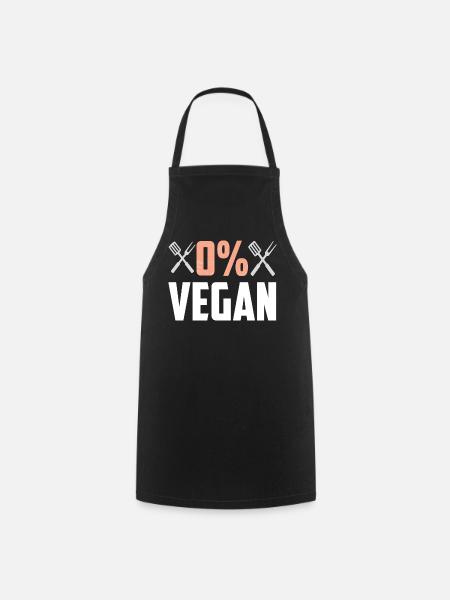 0 Prozent vegan - Kochschürze - Schwarz