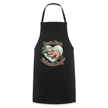 Not today maybe tomorrow sloth heart - Cooking Apron - black - Front - AI Model Male 185 dark (185cm)