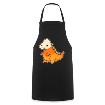 Playful dinosaur motif for children - Cooking Apron - black - Front - AI Model Male 185 dark (185cm)