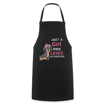 La fille aime les teckels T-shirt - Tablier de cuisine - noir - Devant - AI Model Male 185 dark (185cm)