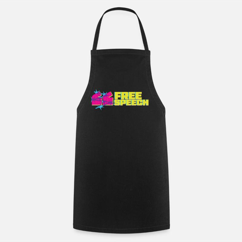 Lebendiges Graffiti-T-Shirt-Design mit freier Rede - Kochschürze - Schwarz