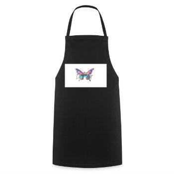 Colorful butterfly with watercolor effect - Cooking Apron - black - Front - AI Model Male 185 dark (185cm)