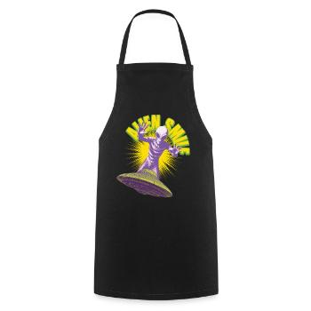 Extraterrestre sauveur - Tablier de cuisine - noir - Devant - AI Model Male 185 dark (185cm)