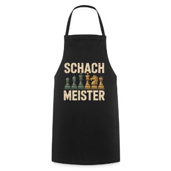 Retro Chess Chess Master Chess Figure Board Game - Cooking Apron - black - Front - AI Model Male 185 dark (185cm)