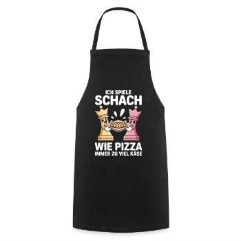 Chess and Pizza Extra Cheese Chess Player - Cooking Apron - black - Front - AI Model Male 185 dark (185cm)