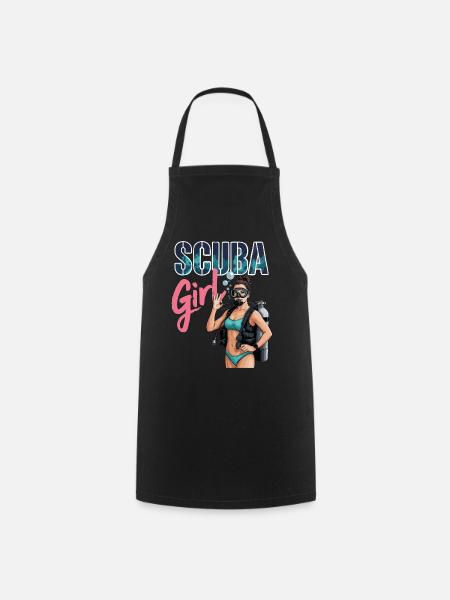 Scuba Girl Tauch-Design - Kochschürze - Schwarz