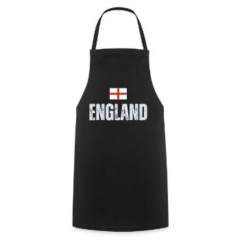 Flag of England, English patriot - Cooking Apron - black - Front - AI Model Male 185 dark (185cm)