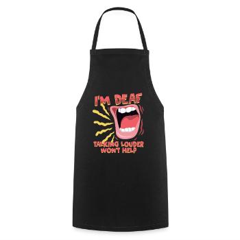 Deaf Deaf Hearing Impairment - Cooking Apron - black - Front - AI Model Male 185 dark (185cm)